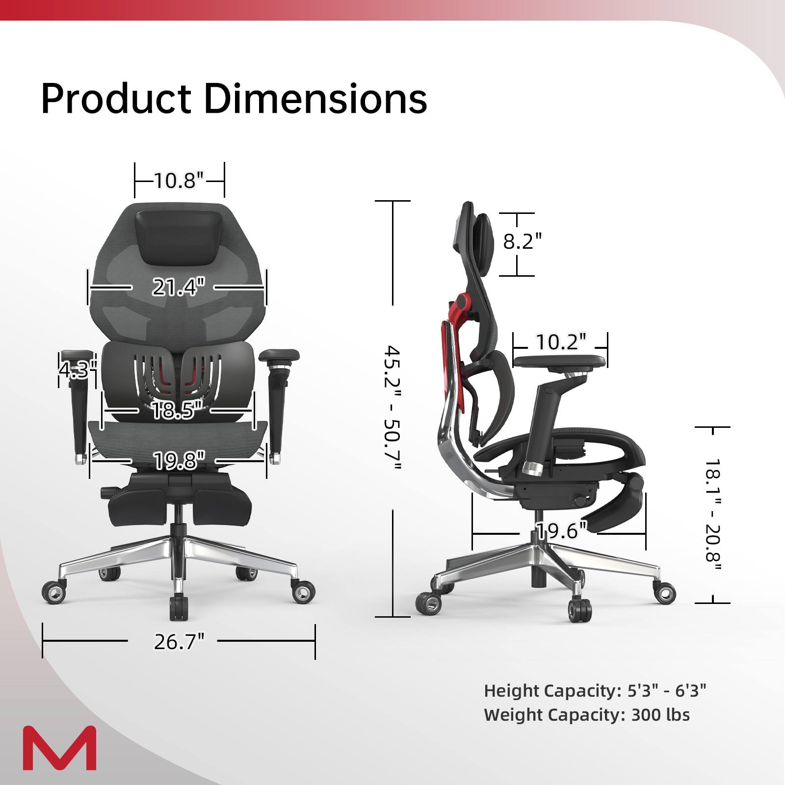 Ergonomic Computer Desk Gaming Chair With Lumbar Support And 6d Armrest_voghion.com